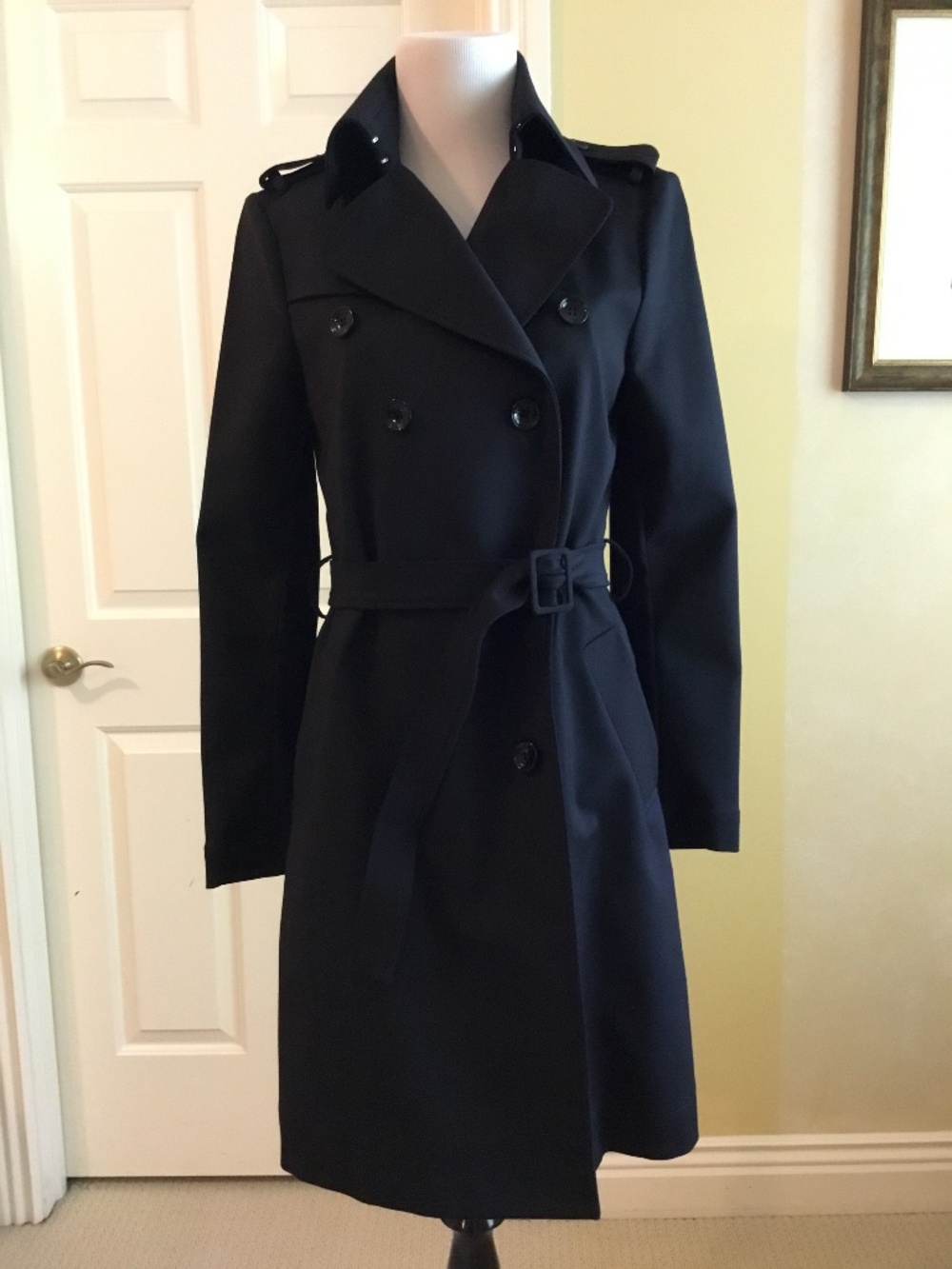Patrizia Pepe Black Belted Trench Coat